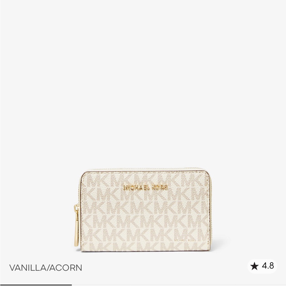 Michael Kors Cream and Tan Logo Wallet Vanilla/Acorn